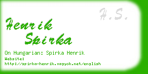 henrik spirka business card